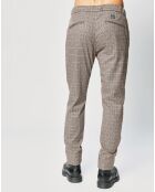 Pantalon Tailorded imprimé pied-de-poule marron