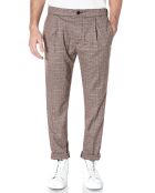 Pantalon Tailorded imprimé pied-de-poule marron