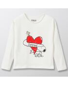 T-Shirt 100% Coton Bio Cyrillus x Peanuts Snoopy blanc