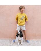 Sweat 100% Coton Bio Cyrillus x Peanuts Snoopy jaune