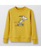 Sweat 100% Coton Bio Cyrillus x Peanuts Snoopy jaune