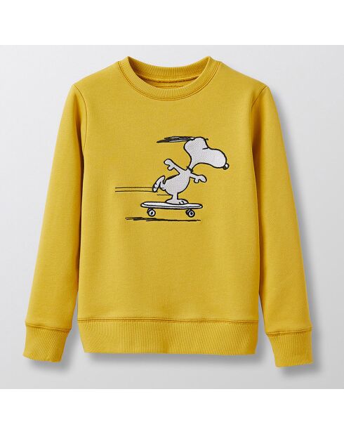 Sweat 100% Coton Bio Cyrillus x Peanuts Snoopy jaune