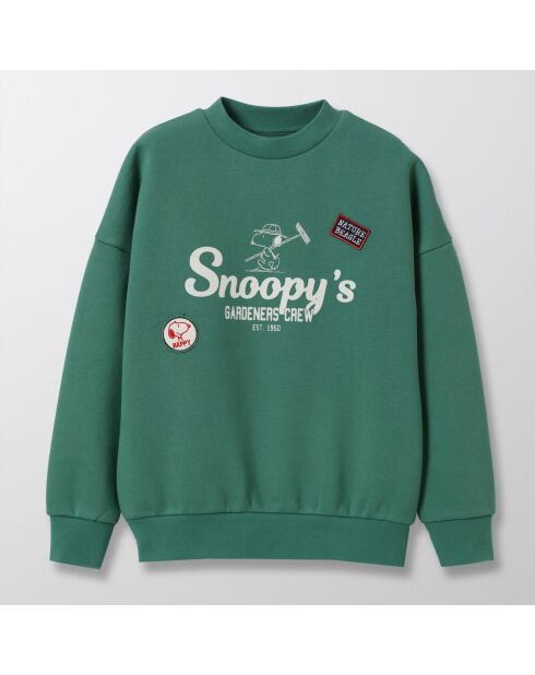 Sweat Cyrillus x Peanuts Snoopy vert clair