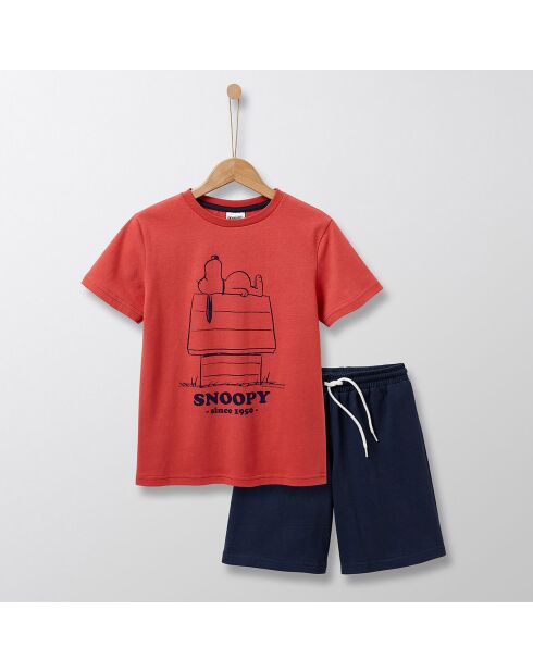 Pyjashort Cyrillus x Peanuts Snoopy rouge/bleu