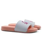 Plateau-Pantoletten Sophie rosa/weiß