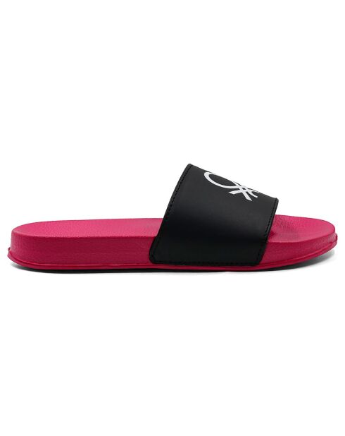 Mules Plateforme Sophie noir/fushia