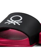 Mules Plateforme Sophie noir/fushia