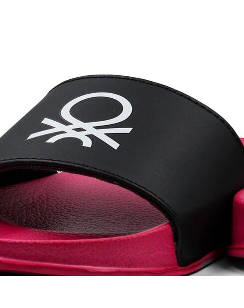 Mules Plateforme Sophie noir/fushia