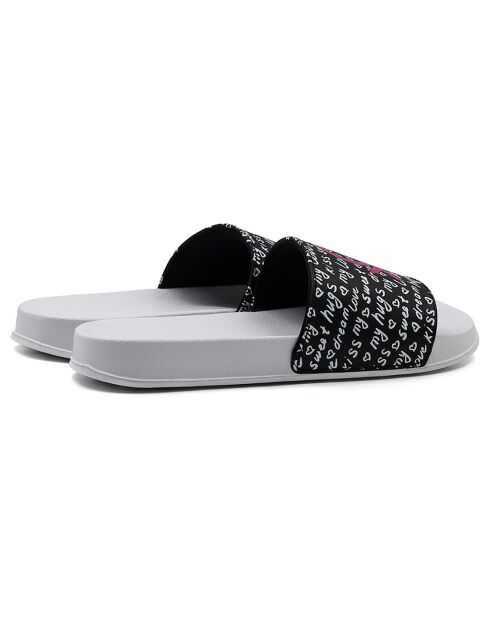 Plateau-Pantoletten Helene in Weiß/Schwarz