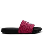 Plateau-Pantoletten Helene in Schwarz/Fuchsia