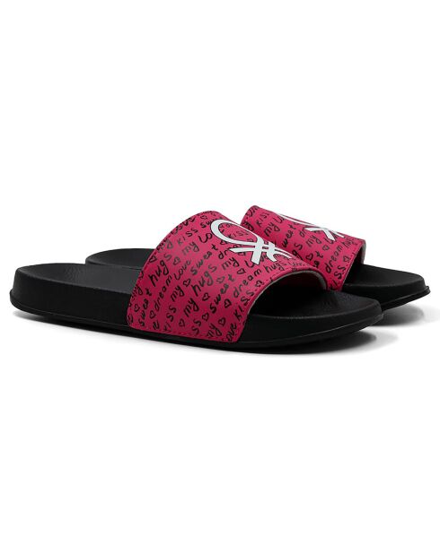 Zwart/fuchsia Helene platformmuiltjes