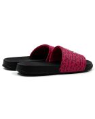 Plateau-Pantoletten Helene in Schwarz/Fuchsia