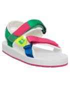 Elise groen/witte plateausandalen