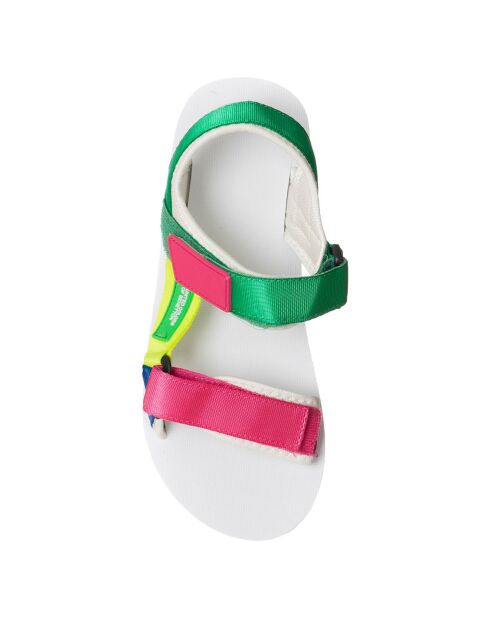 Elise groen/witte plateausandalen