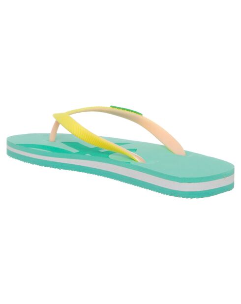 Tongs Plateforme Iris bleu/jaune