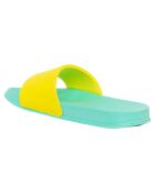 Plateau-Pantoletten Lili in Gelb/Türkis
