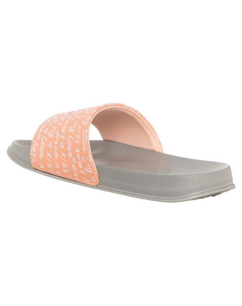 Plateau-Pantoletten Pauline, grau/rosa