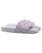 Plateau-Pantoletten Elisa in Weiß/Rosa