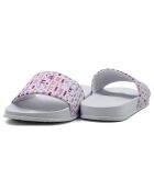 Plateau-Pantoletten Elisa in Weiß/Rosa