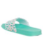 Plateau-Pantoletten Elisa türkis/weiß