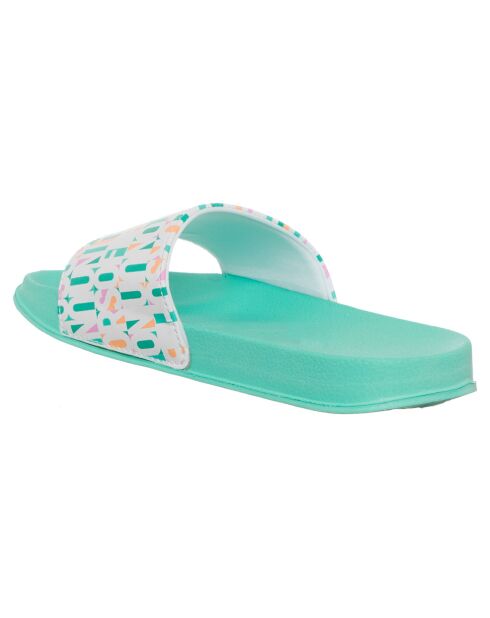 Plateau-Pantoletten Elisa türkis/weiß