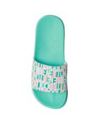 Plateau-Pantoletten Elisa türkis/weiß
