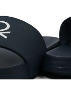 Plateau-Pantoletten Victor, marineblau/weiß