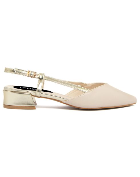 Slingback Aurelia beige - tacco 4 cm