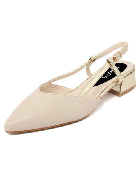 Slingback Aurelia beige - tacco 4 cm