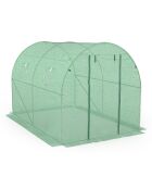 Serre tunnel de jardin gamme toutes saisons bâche renforcée verte - 300x200x200 cm