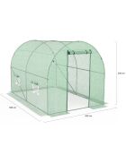 Serre tunnel de jardin gamme maraîchère bâche renforcée verte - 300x200x200 cm