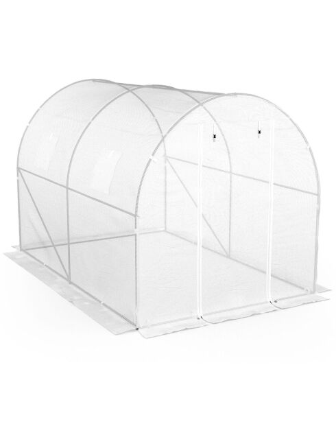 Serra a tunnel da giardino, gamma per tutte le stagioni, telone rinforzato bianco - 300x200x200 cm