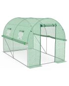 Serre tunnel de jardin gamme toutes saisons bâche renforcée verte - 300x200x200 cm