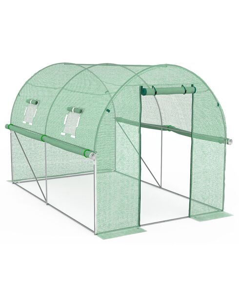 Serra a tunnel da giardino, gamma per tutte le stagioni, telone rinforzato verde - 300x200x200 cm