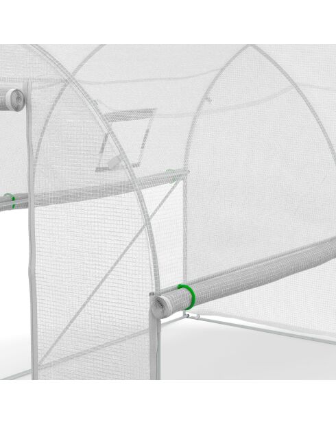 Serra a tunnel da giardino, gamma per tutte le stagioni, telone rinforzato bianco - 300x200x200 cm