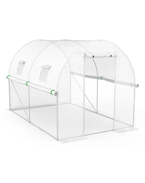 Serra a tunnel da giardino, gamma per tutte le stagioni, telone rinforzato bianco - 300x200x200 cm