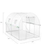 Serra a tunnel da giardino, gamma per tutte le stagioni, telone rinforzato bianco - 300x200x200 cm