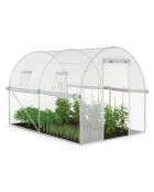 Serra a tunnel da giardino, gamma per tutte le stagioni, telone rinforzato bianco - 300x200x200 cm