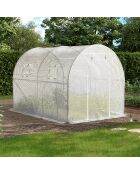 Serra a tunnel da giardino, gamma per tutte le stagioni, telone rinforzato bianco - 300x200x200 cm