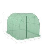Serre tunnel de jardin gamme toutes saisons bâche renforcée verte - 300x200x200 cm