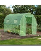 Serre tunnel de jardin gamme toutes saisons bâche renforcée verte - 300x200x200 cm