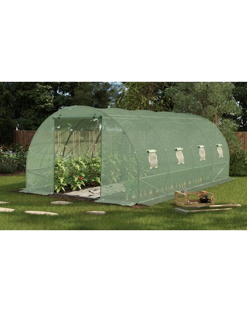 Telone verde rinforzato per serra da giardino con assortimento di verdure - 600x300x200 cm