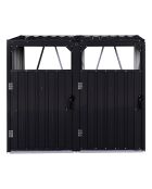 Cache poubelles double en métal gris anthracite - 147x80x120 cm