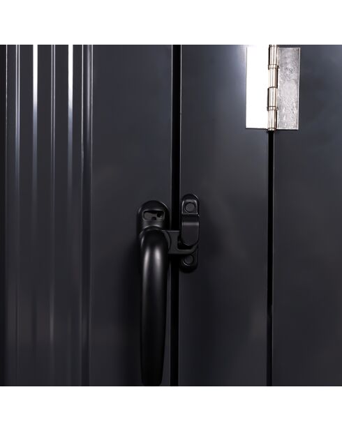 Cache poubelles double en métal gris anthracite - 147x80x120 cm