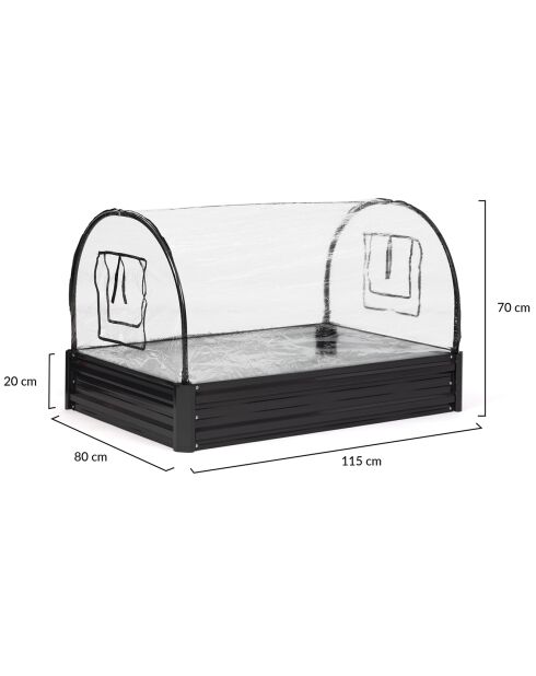 Serra da orto in metallo grigio antracite - 115x80x60 cm