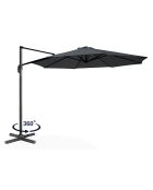 Parasol 360° rond avec housse gris - 300x300x255 cm