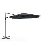 Parasol 360° rond avec housse gris - 300x300x255 cm