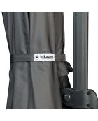 Parasol 360° rond avec housse gris - 300x300x255 cm