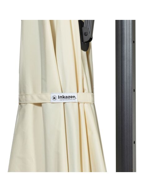 Parasol 360° rond avec housse gris/crème - 300x300x255 cm