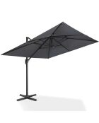 Parasol 360° carré avec housse gris anthracite/gris - 300x300x270 cm